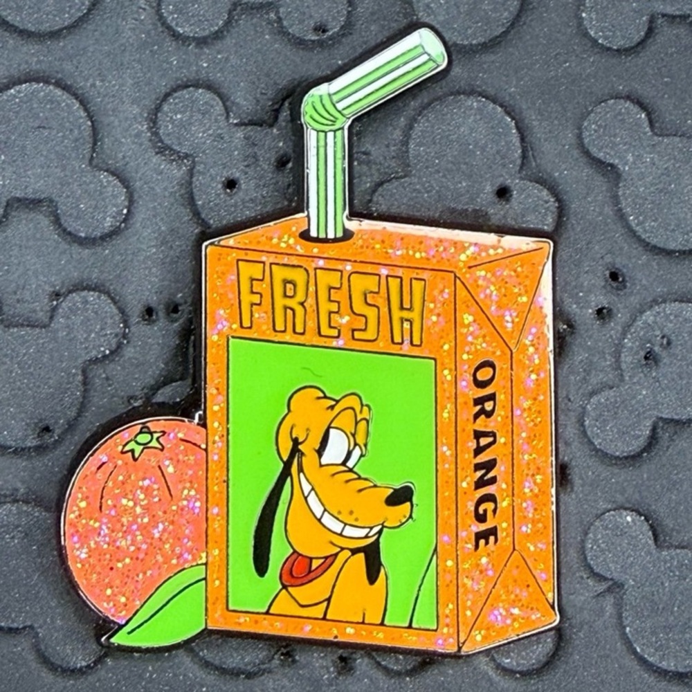 Disney Loungefly Mickey & friends juice boxes Pluto Orange juice chaser pin